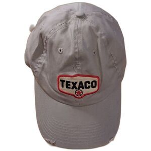 Gray baseball cap hap distressed Texaco Logo